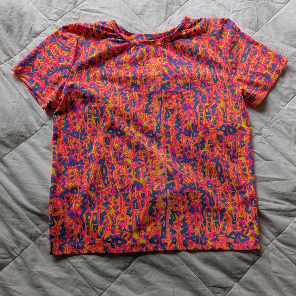 Vintage 1980's-90's Neon Women's‎ Rashguard Size Large, Handmade, S. Edward